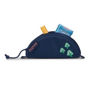 Jansport Kids Blue Pouch with Green Mushroom Accents